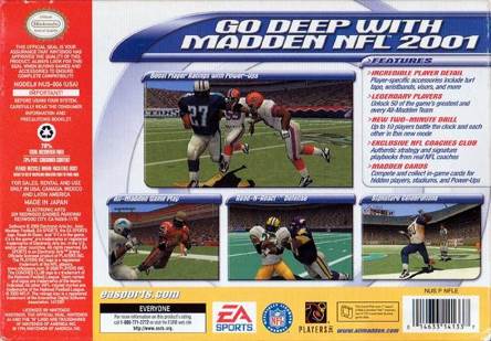 Madden NFL 2001 - Nintendo 64 (N64) (Electronic Arts - 4) video game collectible - Main Image 2