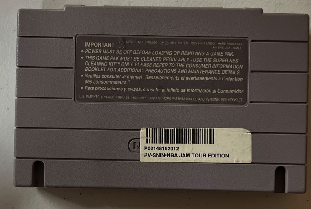 NBA Jam Tournament Edition - Nintendo Super Nintendo Entertainment System (SNES) (Acclaim - 4) video game collectible - Main Image 3