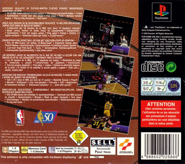 NBA IN THE ZONE - Sony PlayStation (Konami Computer Entertainment - 2) video game collectible - Main Image 2