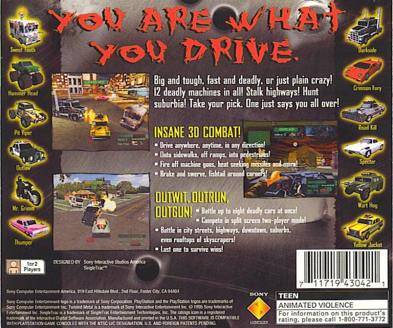 Twisted Metal - Sony PlayStation (Sony Computer Entertainment - 2) video game collectible [Barcode 0711719430421] - Main Image 2