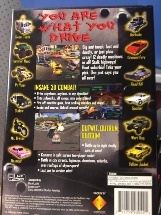 Twisted Metal - Sony PlayStation (Sony Computer Entertainment - 2) video game collectible [Barcode 711719430421] - Main Image 2