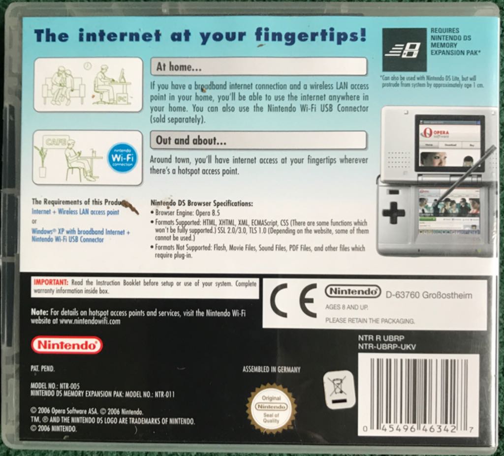 Nintendo DS Browser - Nintendo DS video game collectible [Barcode 045496463427] - Main Image 2