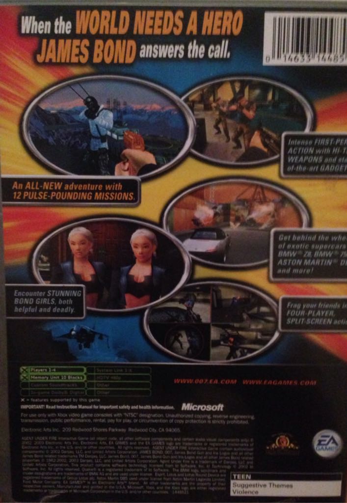 007 Agent Under Fire - Microsoft Xbox video game collectible [Barcode 5030942030815] - Main Image 2