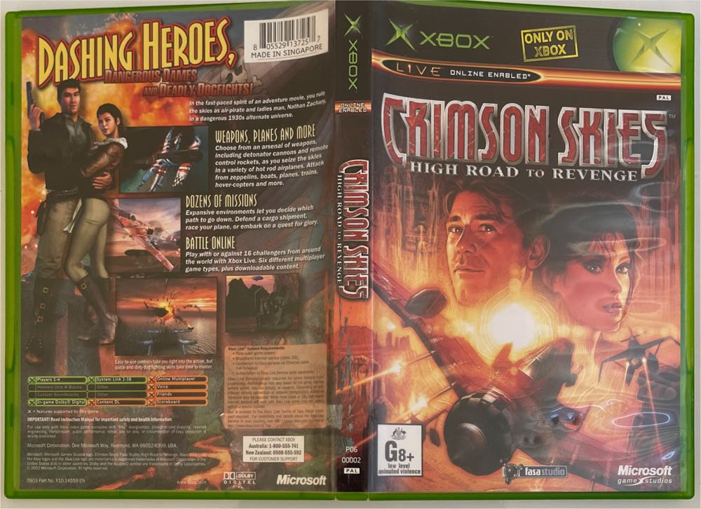 Crimson Skies: High Road to Revenge - Microsoft Xbox (Microsoft Game Studios - 4) video game collectible [Barcode 805529137257] - Main Image 3