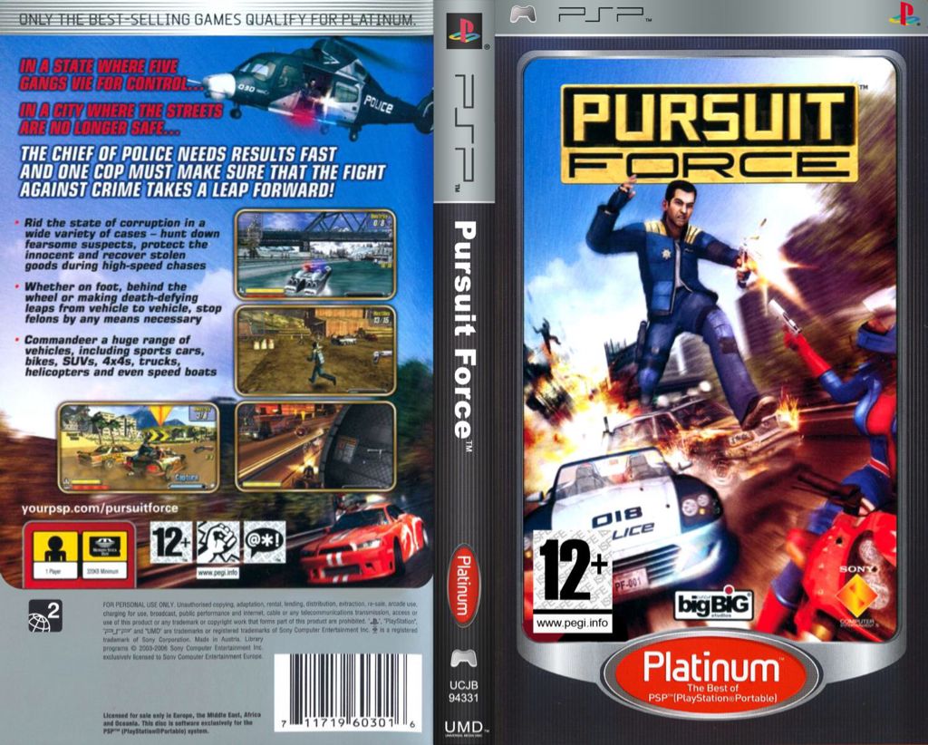 Pursuit Force - Sony PlayStation Portable (PSP) (Sony Computer Entertainment - 1) video game collectible [Barcode 711719161813] - Main Image 2