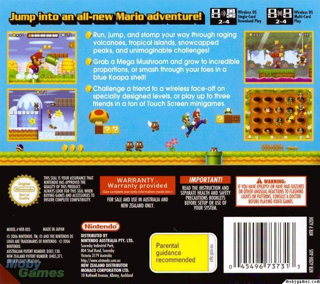 New Super Mario Bros - Nintendo DS (Nintendo - 1) video game collectible [Barcode 045496737320] - Main Image 2
