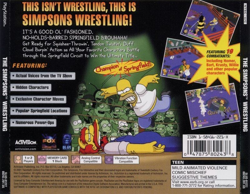 The Simpsons Wrestling - Sony PlayStation video game collectible [Barcode 5030934025027] - Main Image 2