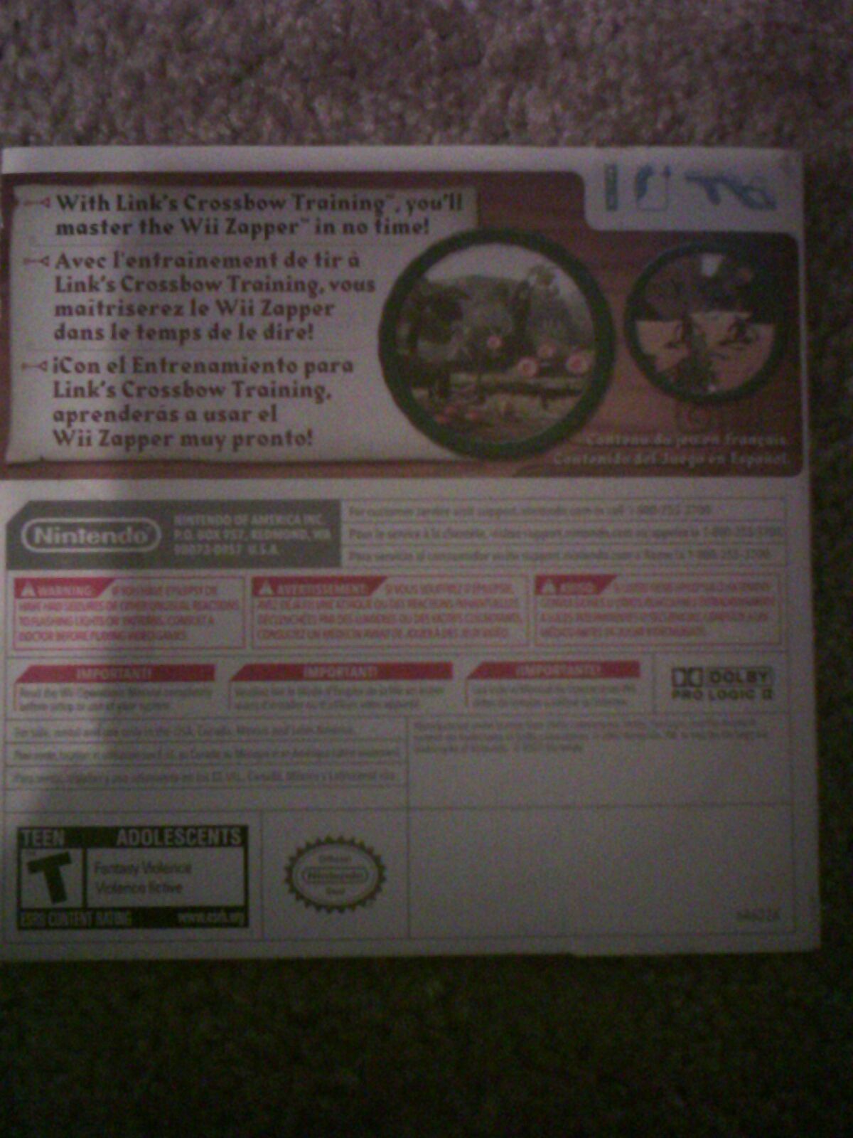 Links Crossbow Training - Nintendo Wii video game collectible - Main Image 2