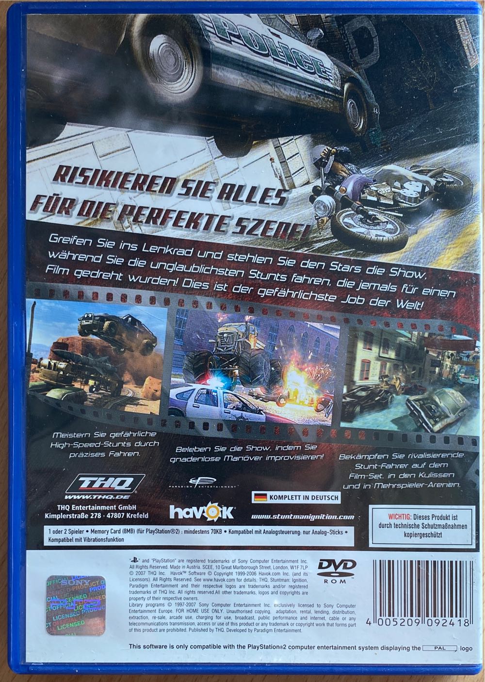 Stuntman: Ignition - Sony PlayStation 2 (PS2) video game collectible [Barcode 4005209092418] - Main Image 2