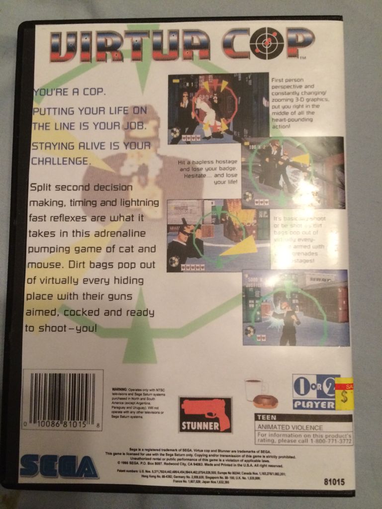 Virtua Cop - Sega Saturn (Sega - 2) video game collectible - Main Image 2