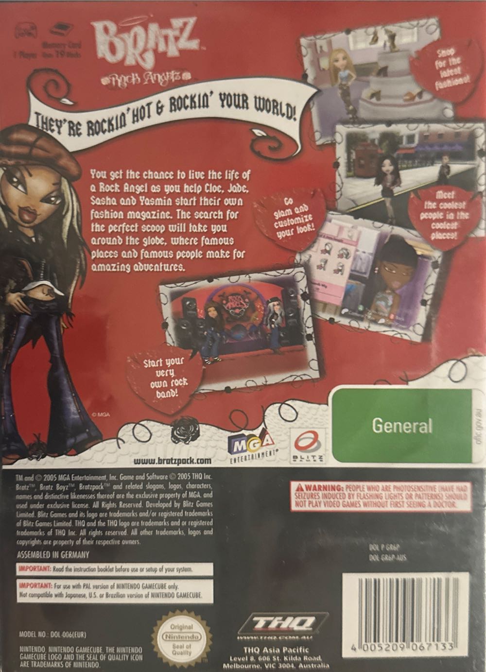 Bratz: Rock Angelz - Nintendo GameCube (THQ - 1) video game collectible [Barcode 785138380445] - Main Image 2