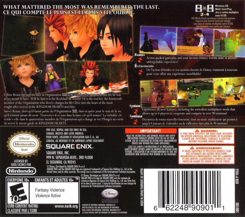 Kingdom Hearts 358/2 Days - Nintendo DS (1) video game collectible [Barcode 777721839379] - Main Image 2