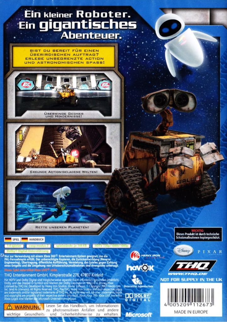 Wall.E - Microsoft Xbox 360 (THQ - 1) video game collectible [Barcode 4005209105873] - Main Image 2