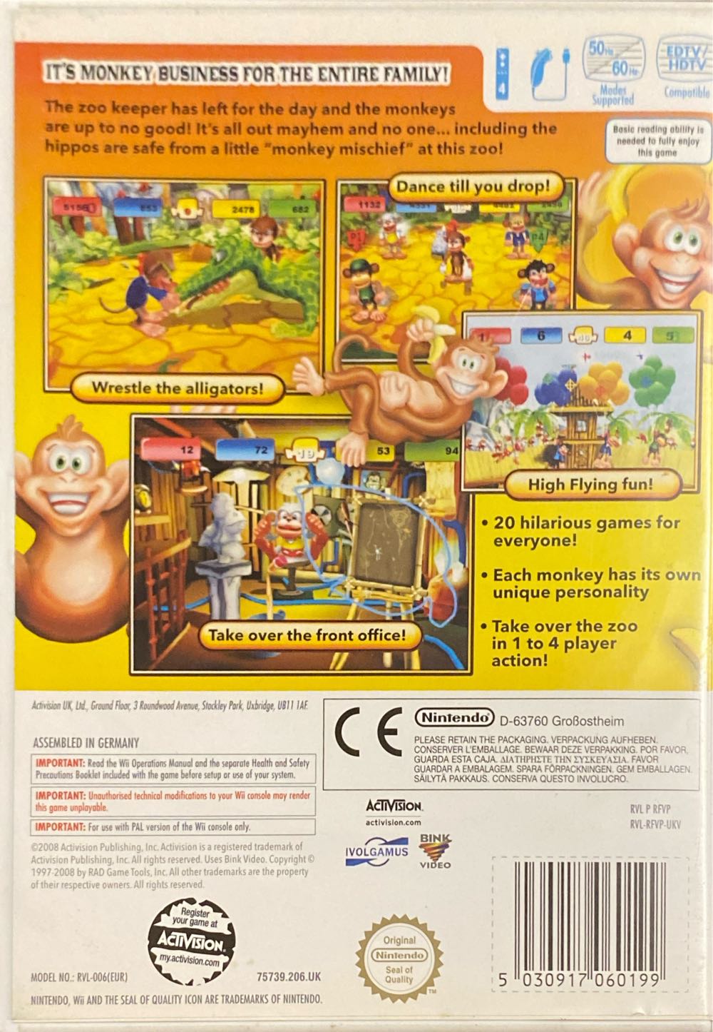Monkey Mischief - Nintendo Wii (Activision - 1-4) video game collectible [Barcode 5030917060199] - Main Image 2
