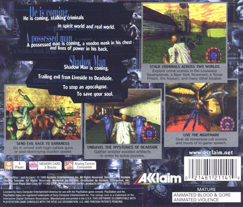 Shadow Man - Sony PlayStation (1) video game collectible [Barcode 3455192111442] - Main Image 2