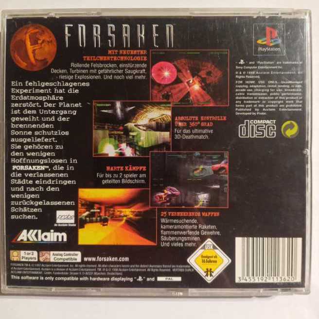 Forsaken - Sony PlayStation (Acclaim Entertainment - 1) video game collectible [Barcode 3455192113620] - Main Image 2