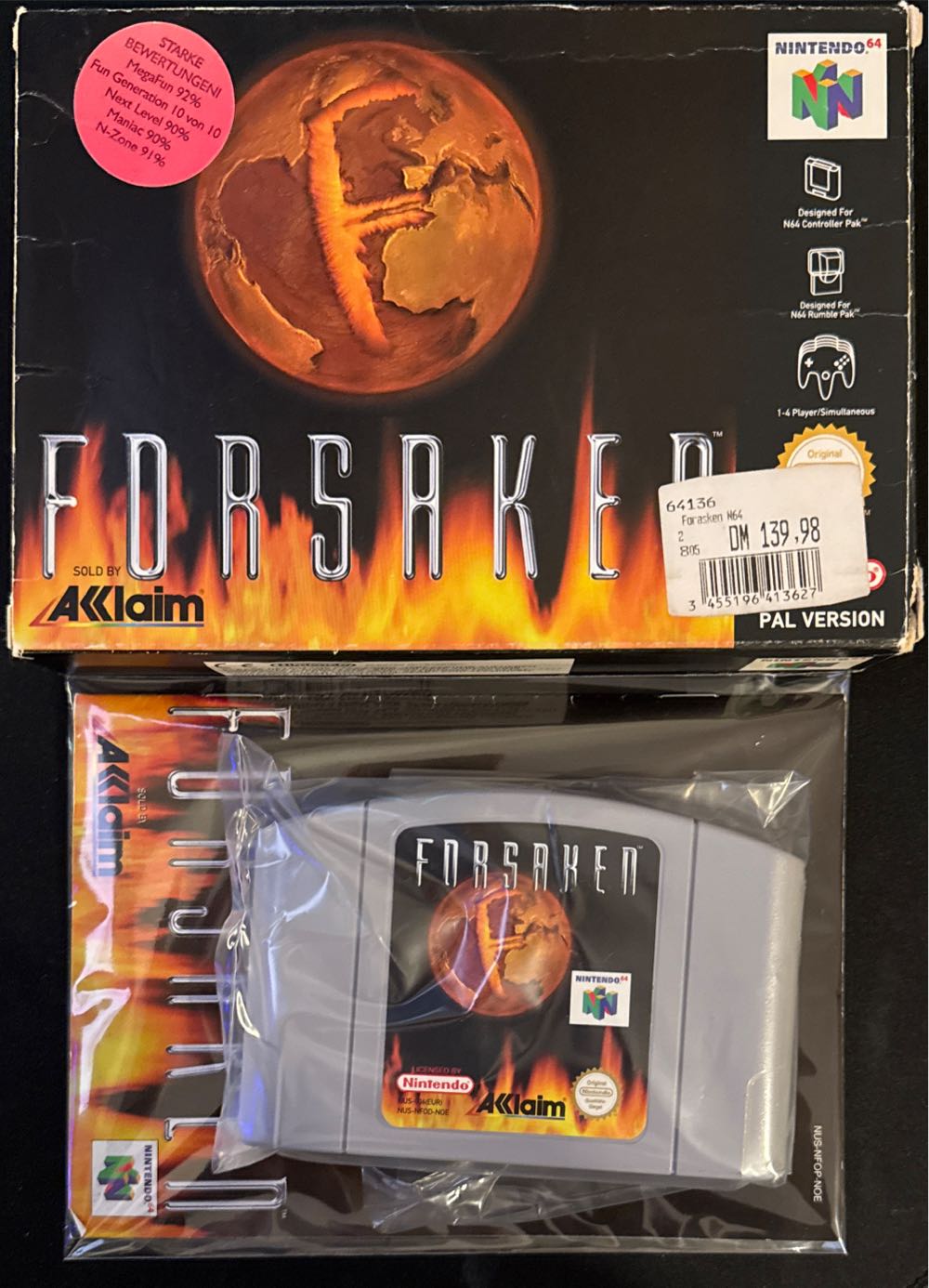 Forsaken - Nintendo 64 (N64) (Acclaim Enternainment - 1-2) video game collectible [Barcode 3455196413627] - Main Image 3