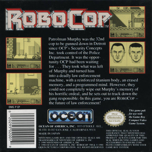 RoboCop - Nintendo Game Boy (Ocean Software - 1) video game collectible - Main Image 2