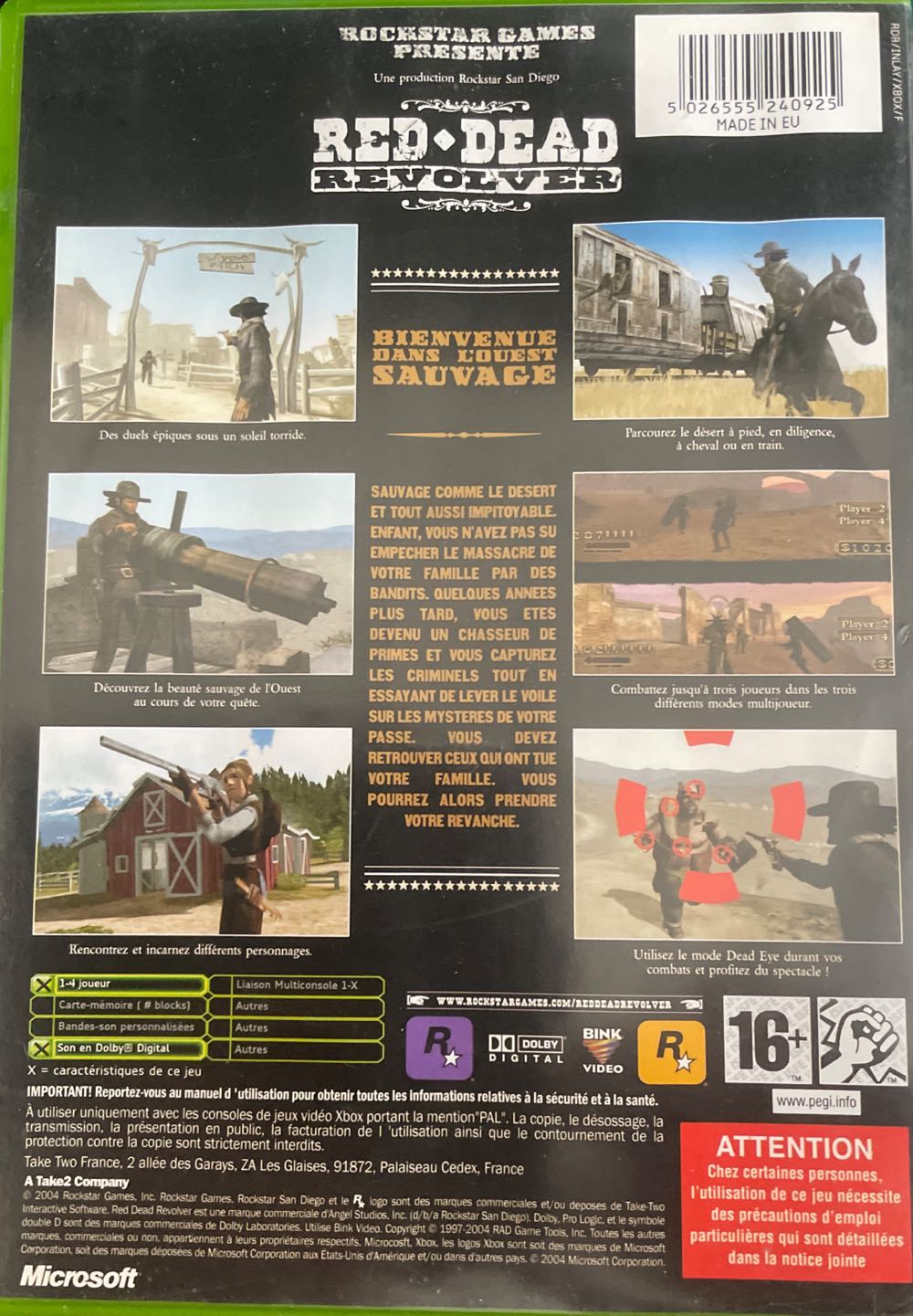 Red Dead Revolver - Microsoft Xbox (Rockstar Games - 1) video game collectible [Barcode 5026555240925] - Main Image 2