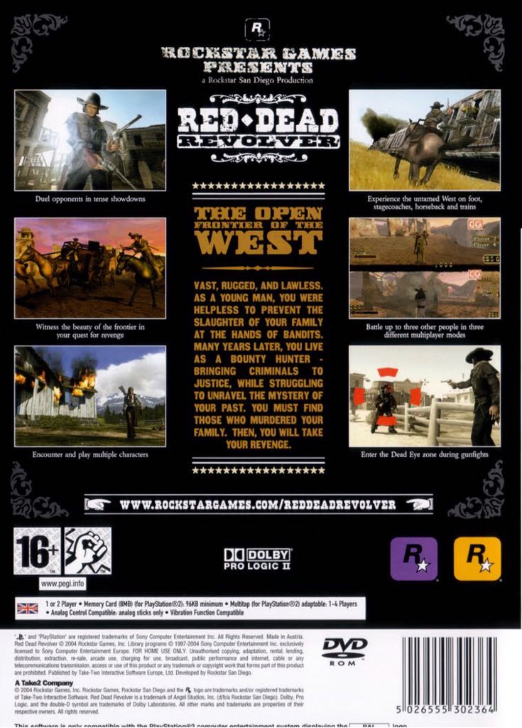 Red Dead Revolver - Sony PlayStation 2 (PS2) (Rockstar Games - 4) video game collectible [Barcode 5026555302364] - Main Image 2