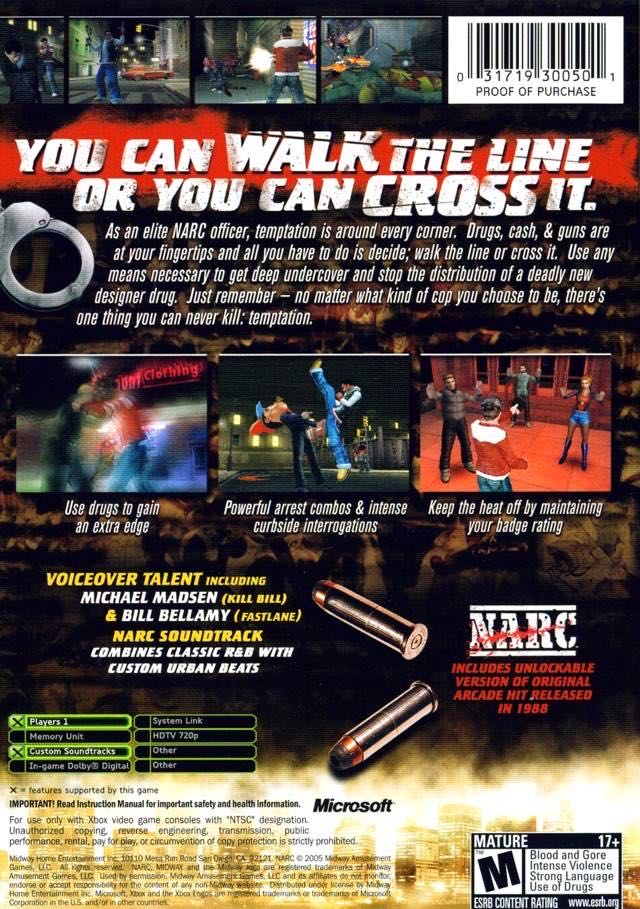 NARC - Microsoft Xbox (Midway) video game collectible [Barcode 5037930081453] - Main Image 2