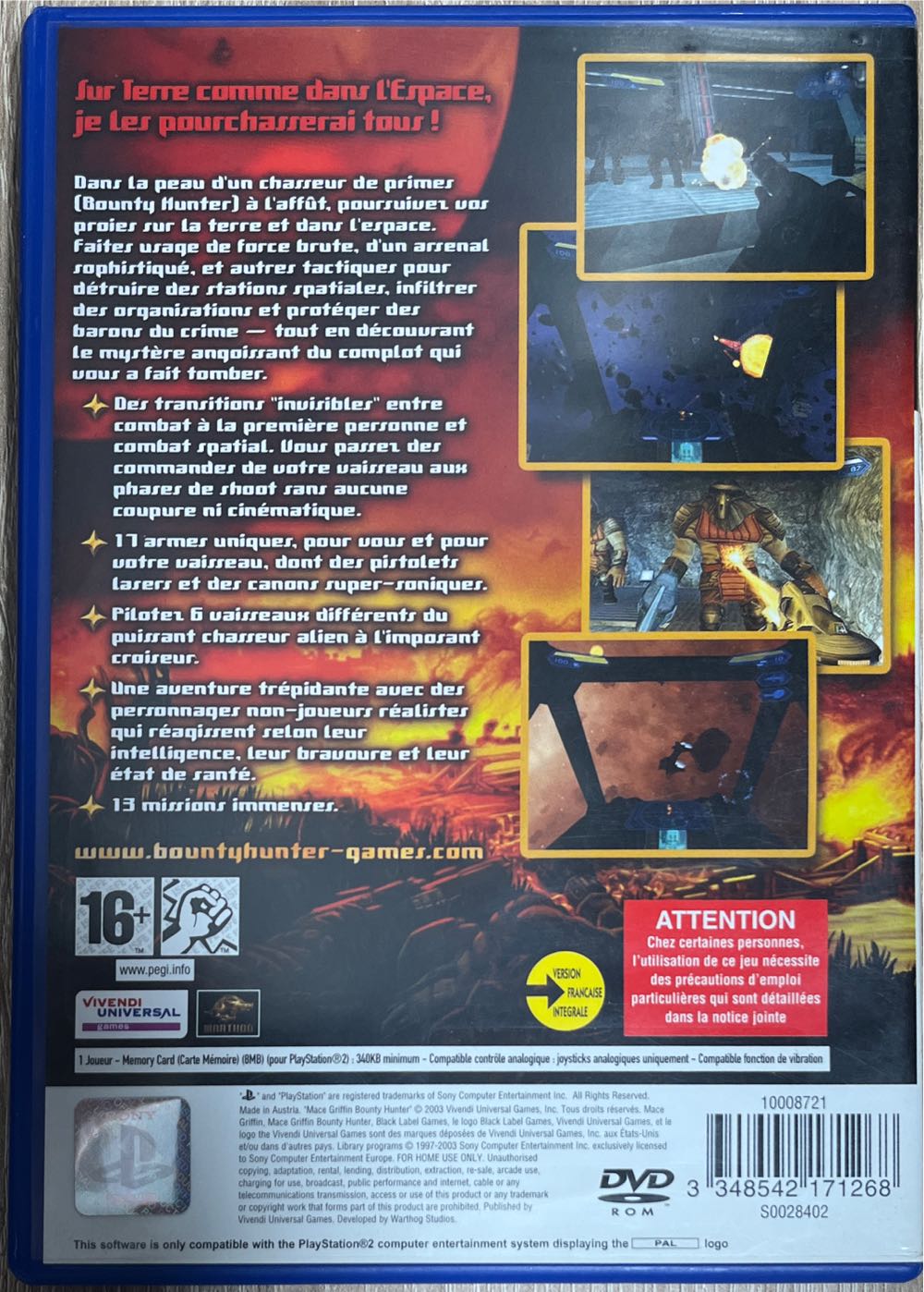 PS2 / Mace Griffin bounty hunter - Sony PlayStation 2 (PS2) (1) video game collectible [Barcode 3348542171268] - Main Image 2