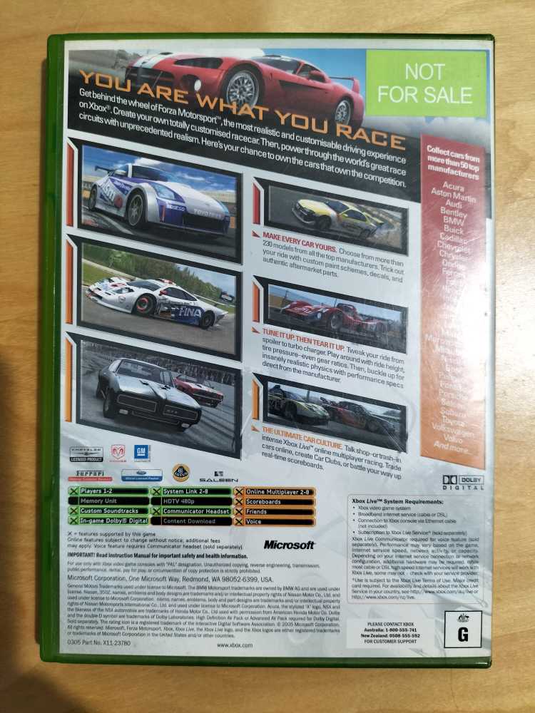 Forza Motorsport - Microsoft Xbox (Microsoft Game Studios - 1-2) video game collectible [Barcode 805529944527] - Main Image 2