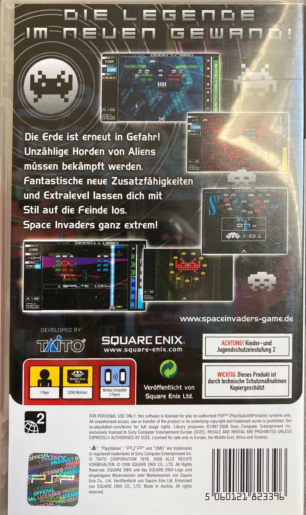 Space Invaders Extreme - Sony PlayStation Portable (PSP) (Square Enix - 2) video game collectible [Barcode 5060121823396] - Main Image 2