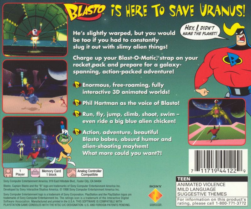 Blasto - Sony PlayStation (Sony - 1) video game collectible [Barcode 711719738428] - Main Image 2
