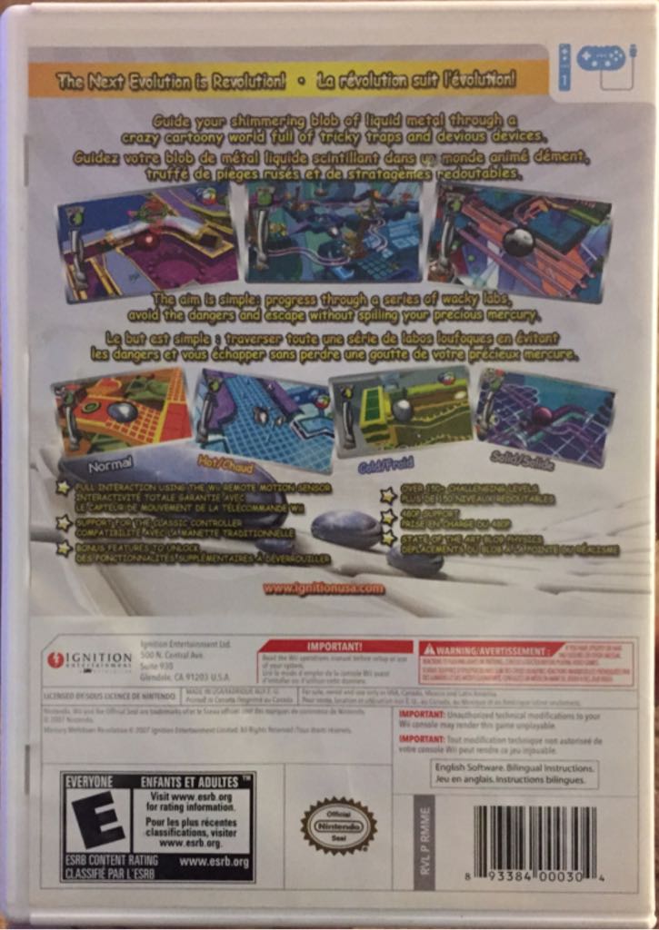 Mercury Meltdown Revolution - Nintendo Wii (Ignition Entertainment - 1) video game collectible [Barcode 893384000304] - Main Image 2