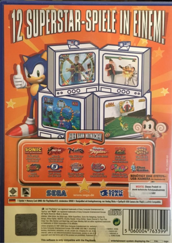 Sega Superstars - Sony PlayStation 2 (PS2) video game collectible [Barcode 5060004763399] - Main Image 2