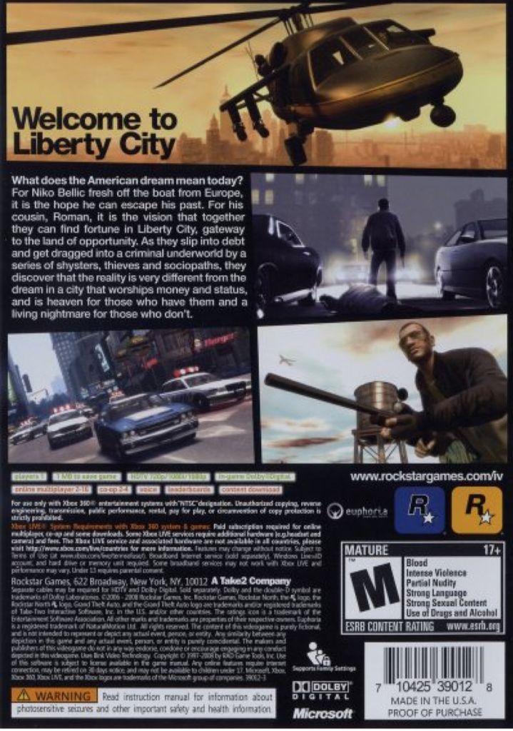 Grand Theft auto 4 - Microsoft Xbox 360 video game collectible [Barcode 5026555249843] - Main Image 2