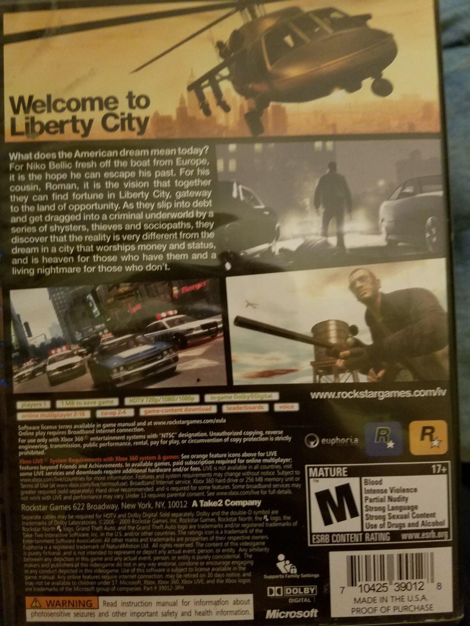 Grand Theft Auto IV - Microsoft Xbox One (Rockstar Games - 1-2) video game collectible - Main Image 2