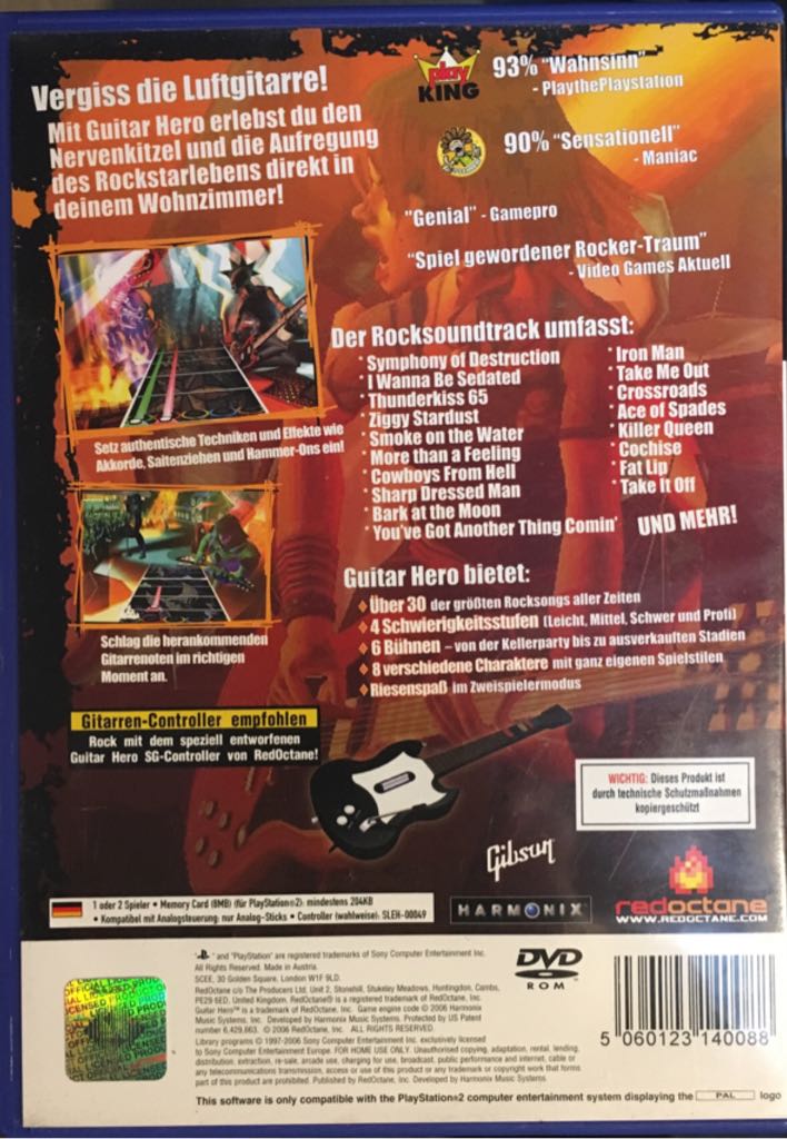 Guitar Hero - Rocks The 80s - Sony PlayStation 2 (PS2) (Activision - 2) video game collectible [Barcode 5060123140088] - Main Image 2
