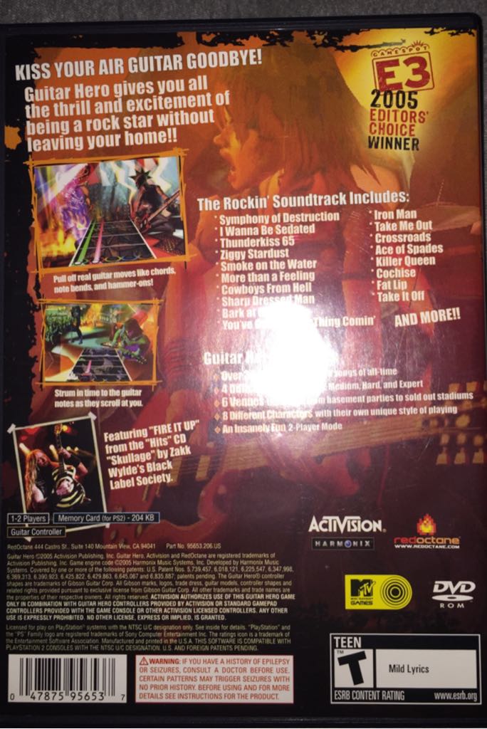 Guitar Hero - Sony PlayStation 2 (PS2) video game collectible - Main Image 2