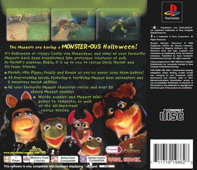 Muppet Monster Adventure - Sony PlayStation (Midway Amusement Games) video game collectible [Barcode 711719198628] - Main Image 2