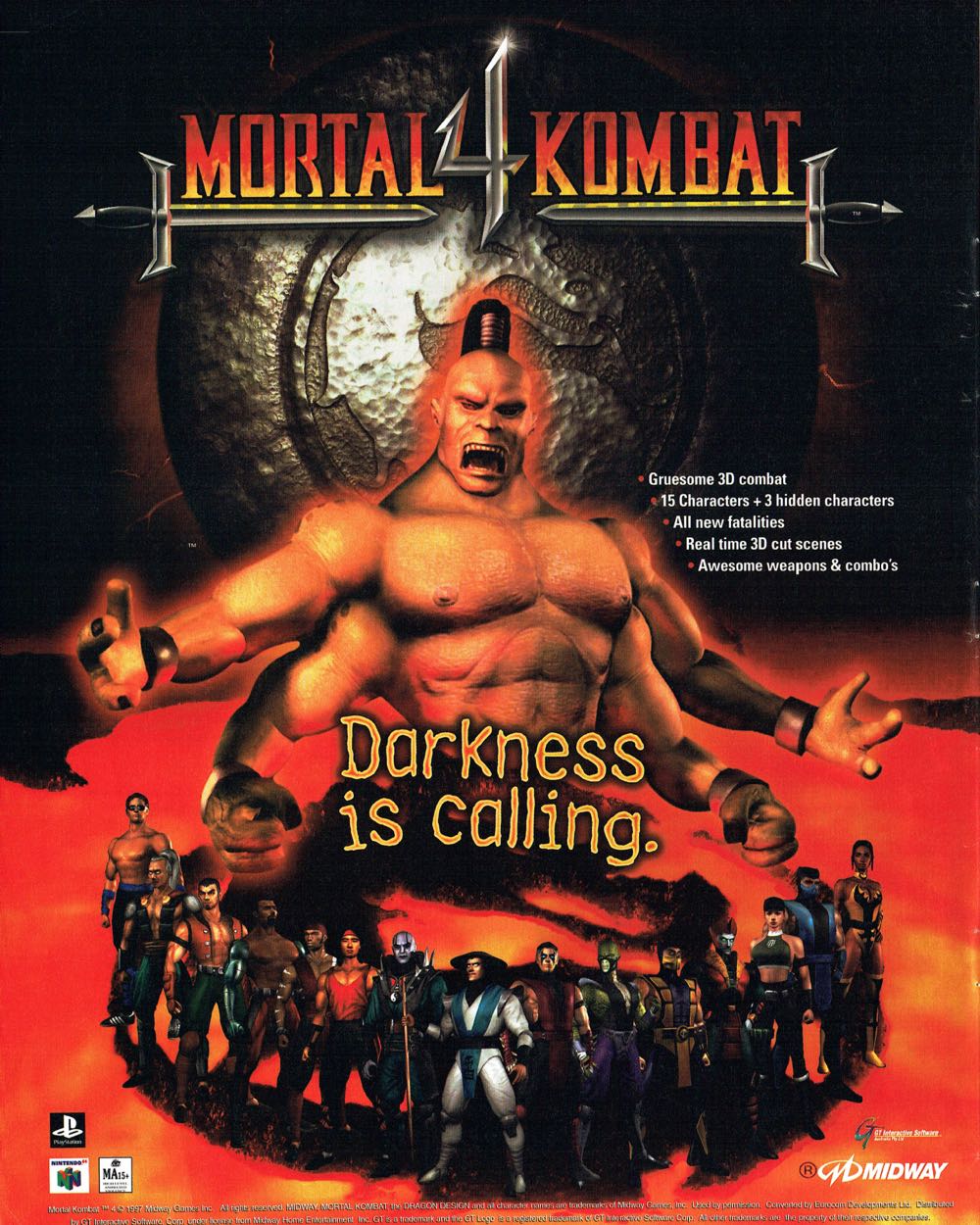 Mortal Kombat 4 - Nintendo 64 (N64) (Midway - 1-2) video game collectible [Barcode 031719198016] - Main Image 4