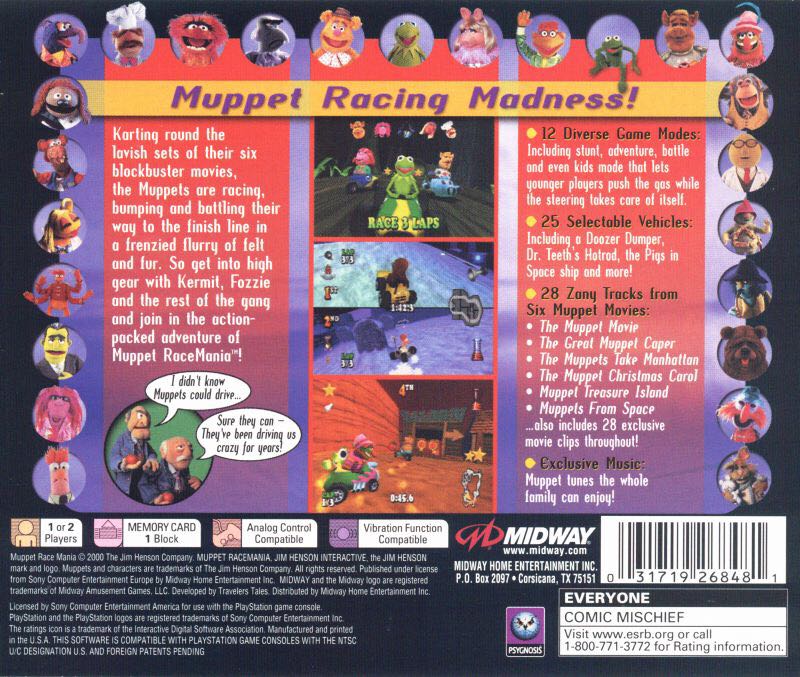 Muppet Racemania - Sony PlayStation video game collectible [Barcode 711719158929] - Main Image 2