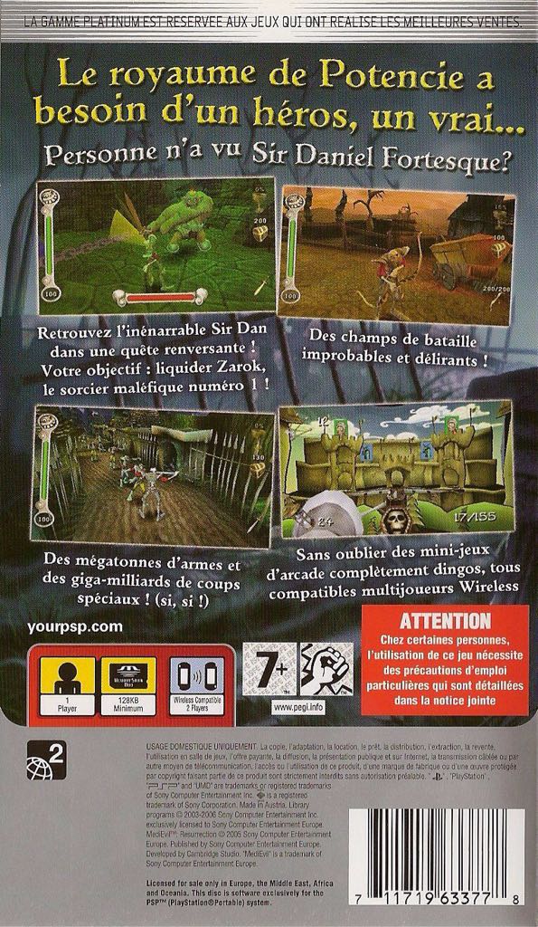 MediEvil Resurection Platinium - Sony PlayStation Portable (PSP) (Sony Interactive Entertainment - 1) video game collectible [Barcode 711719634270] - Main Image 2