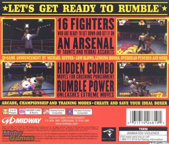 Ready 2 Rumble Boxing(Greatest Hits) - Sony PlayStation (Midway - 2) video game collectible [Barcode 031719268191] - Main Image 2