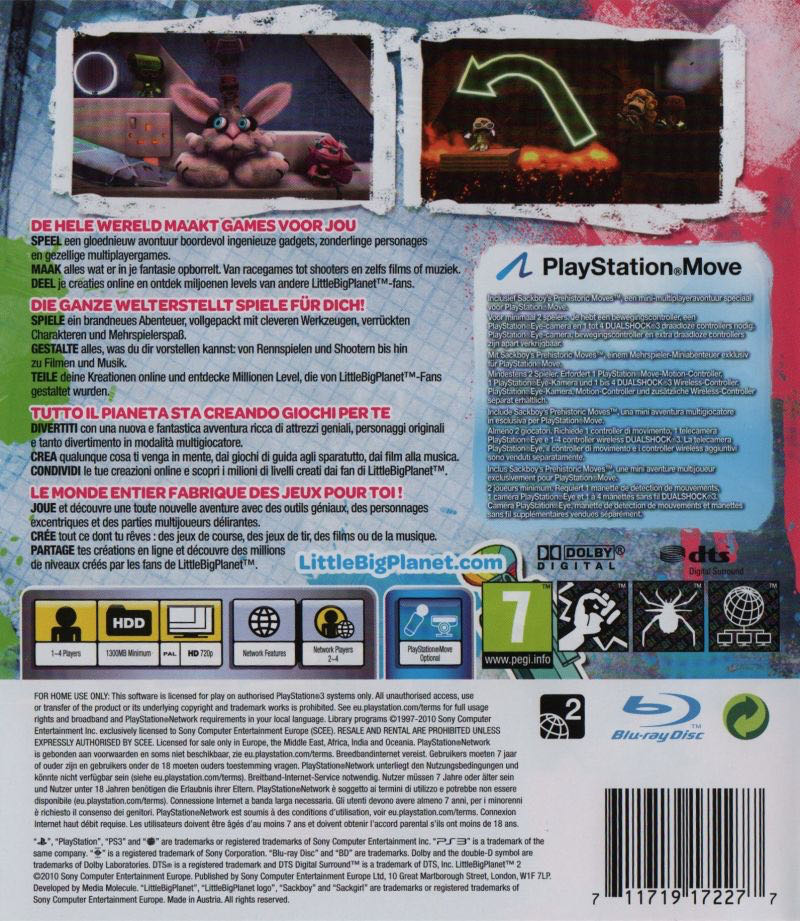 LittleBigPlanet - Sony PlayStation 3 (PS3) (Sony Computer Entertainment - 4) video game collectible [Barcode 711719725152] - Main Image 2