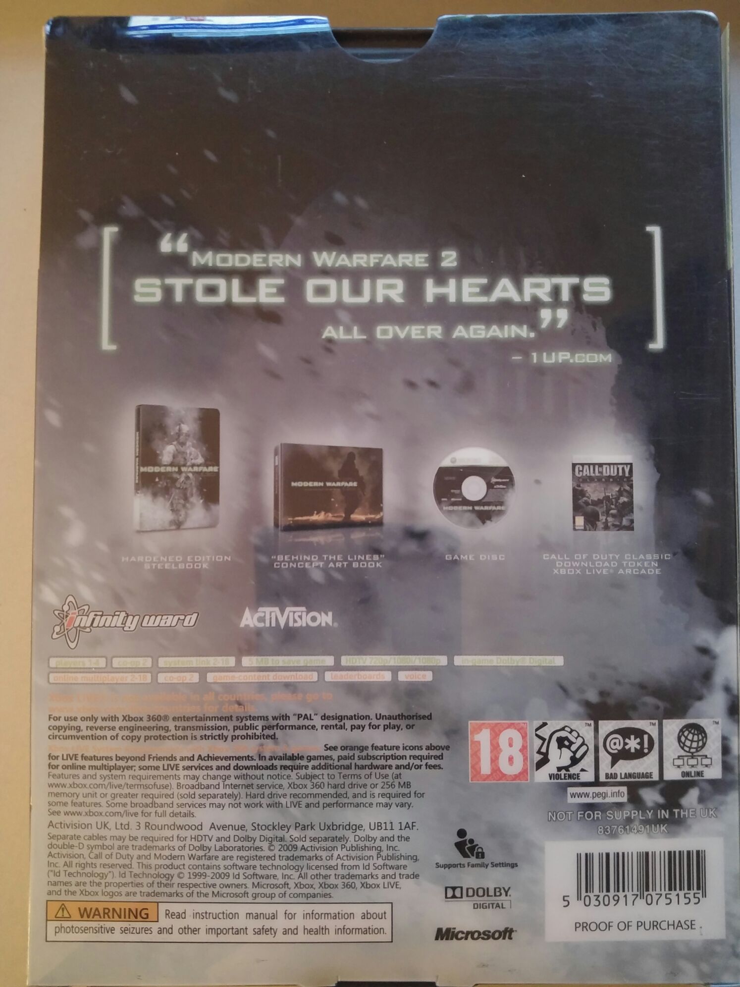 Call of Duty - Modern Warfare 2 - Microsoft Xbox 360 (Activision Blizzard - 1-4) video game collectible [Barcode 5030917075155] - Main Image 2