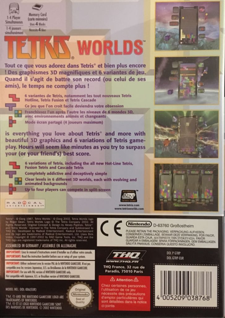 Tetris Worlds - Nintendo GameCube video game collectible [Barcode 4005209038768] - Main Image 2