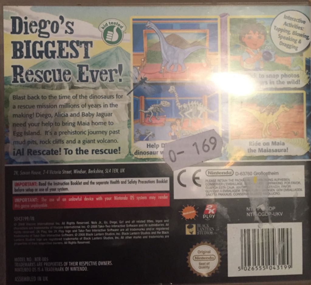 Go Diego Go! Great Dinosaur Rescue - Nintendo DS (2K) video game collectible [Barcode 5026555043199] - Main Image 2