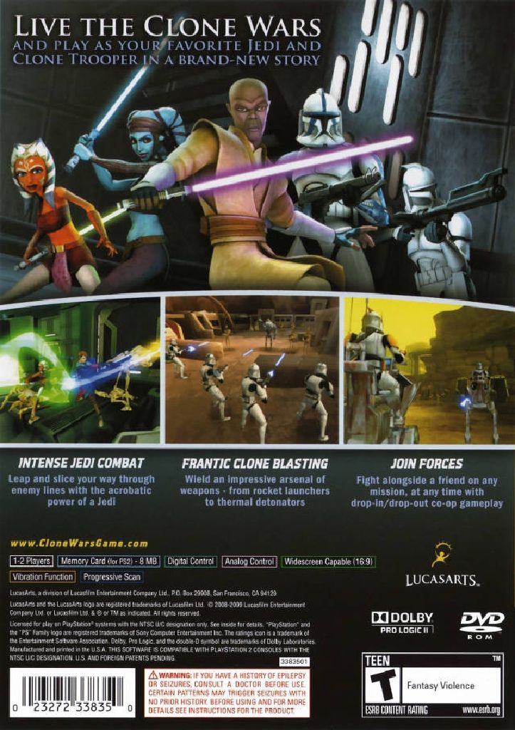 Star Wars The Clone Wars: Republic Heroes - Sony PlayStation 2 (PS2) (LucasArts - 1-2) video game collectible [Barcode 023272338350] - Main Image 2