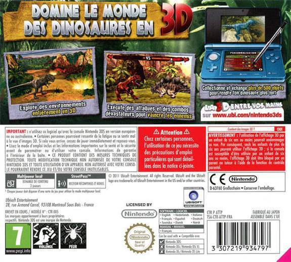 Combat Of Giants: Dinosaurs - Nintendo 3DS (Ubisoft - 1) video game collectible [Barcode 008888166702] - Main Image 2