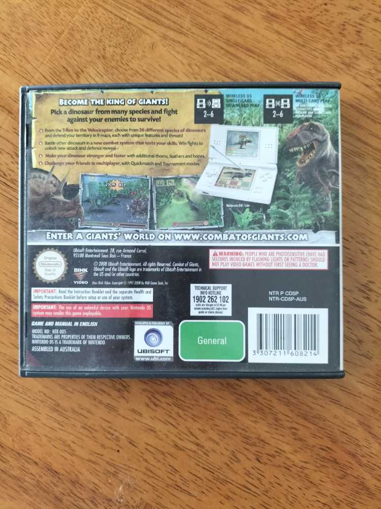 Combat Of Giants: Dinosaurs - Nintendo DS (6) video game collectible [Barcode 3307211608214] - Main Image 2