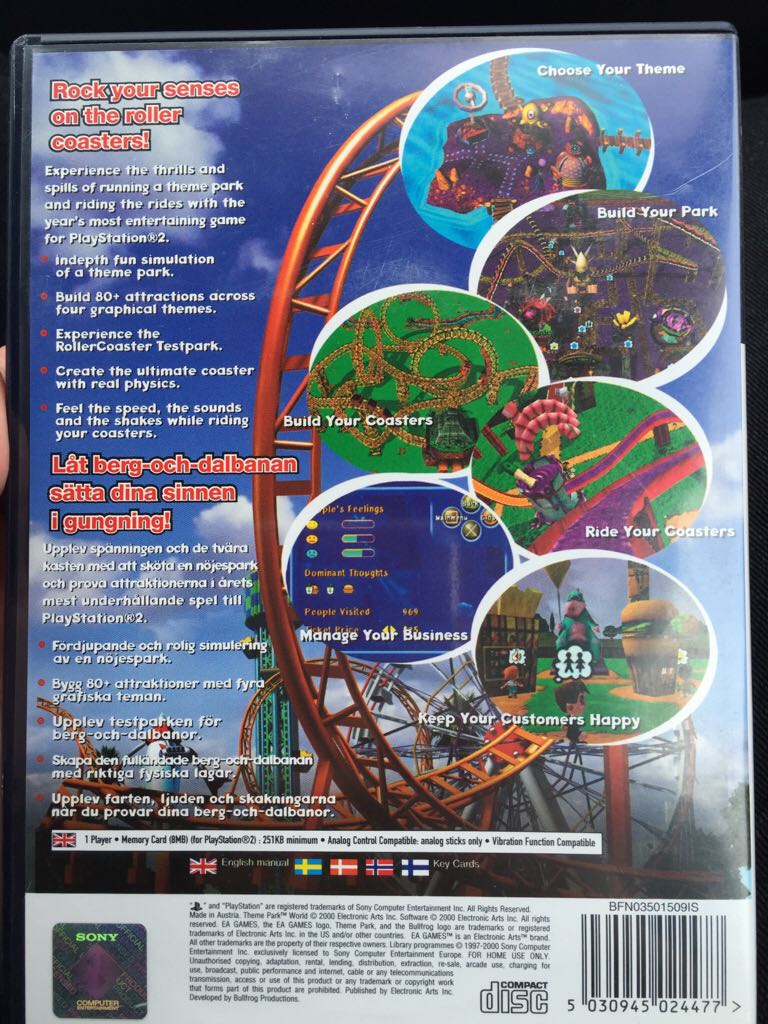 Theme Park World - Sony PlayStation 2 (PS2) (Electronic Arts - 1) video game collectible [Barcode 5030931024474] - Main Image 2