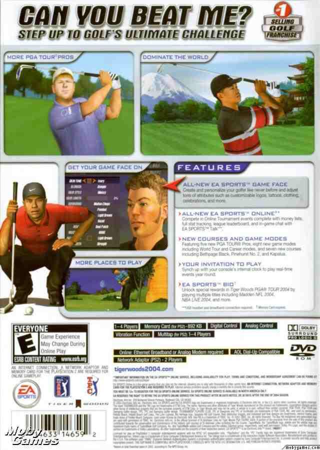 Tiger Woods PGA Tour 2004 - Sony PlayStation 2 (PS2) (Electronic Arts - 1-4) video game collectible [Barcode 014633146592] - Main Image 2