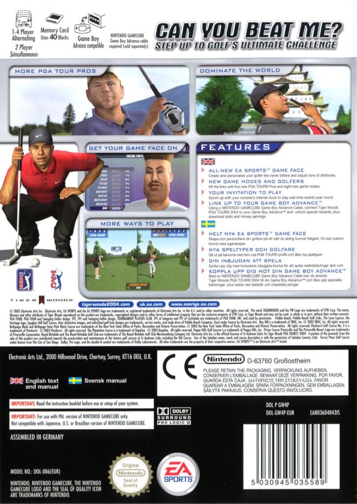 Tiger Woods PGA Tour 2004 - Nintendo GameCube (Electronic Arts/EA Games - 1) video game collectible [Barcode 014633146776] - Main Image 2